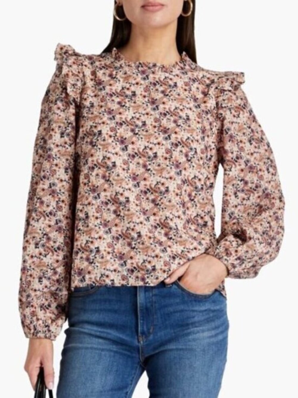 *New Cami NYC Georgine Cotton Autumn Paisley Blouse Medium $245